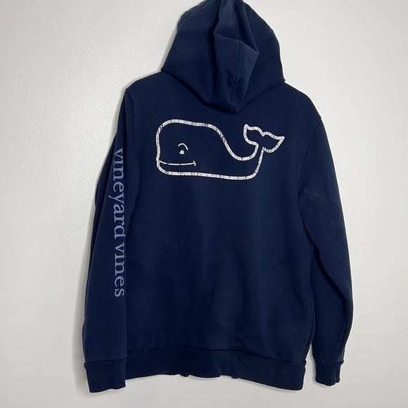 Vineyard Vines no navy blue zipper front whale hoodie - Picture 4 of 5